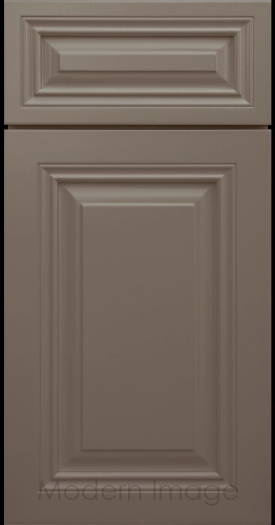 Magnetic gray color Cambridge cabinet door with a mitered frame and raised center panel.